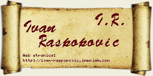 Ivan Raspopović vizit kartica